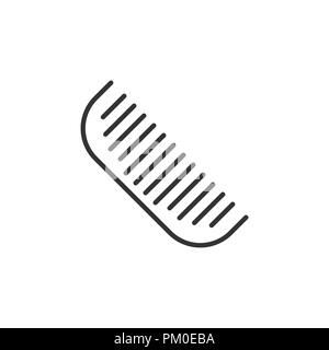 Brosse à cheveux en icône style plat. Vector illustration accessoire peigne blanc sur fond isolé. Brosse concept d'entreprise. Illustration de Vecteur