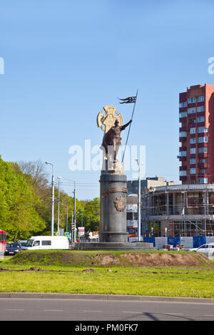 KALININGRAD, RUSSIE - Mai 00,2018 : Statue du prince de Novgorod, Grand-duc de Kiev, Grand-duc de Vladimir, Saint Alexandre Nevsky Banque D'Images