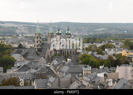 Naumburg, Allemagne - 14 septembre 2018 : vue sur la célèbre cathédrale de Naumburg, Site du patrimoine mondial de l'UNESCO. Banque D'Images