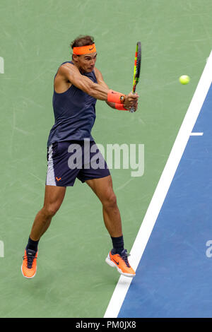 Rafael Nadal (ESP) qui se font concurrence sur les demi-finales à l'US Open de Tennis 2018. Banque D'Images