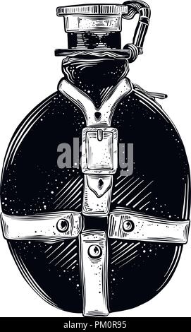 Croquis dessinés à la main, voyage de ballon dans le noir isolé sur fond blanc. Dessin de style vintage détaillées. Vector illustration Illustration de Vecteur