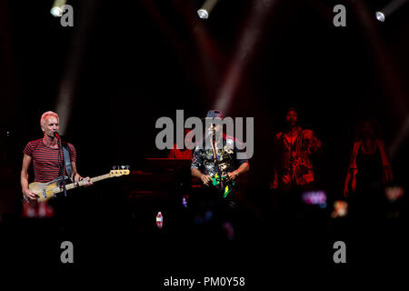 Miami Beach, FL, USA. 15 Sep, 2018. Sting et Shaggy effectuer pendant la tournée 44/876 au Fillmore Miami Beach le 15 septembre 2018 à Miami Beach, Floride. Credit : Mpi140/media/Alamy Punch Live News Banque D'Images
