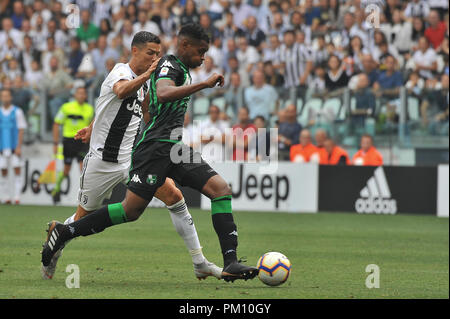 Turin, Italie. 16 Sep, 2018. Au cours de la serie d'un match de football entre la Juventus et US Sassuolo de Allianz Stadium le 16 septembre 2018 à Turin, Italie. Crédit : FABIO ANNEMASSE/Alamy Live News Banque D'Images