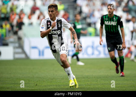 Turin, Italie. 16 Sep, 2018. Paulo Dybala (Juventus),au cours de la serie d'un match de football entre la Juventus et US Sassuolo de Allianz Stadium le 16 septembre 2018 à Turin, Italie. Crédit : Antonio Polia/Alamy Live News Banque D'Images