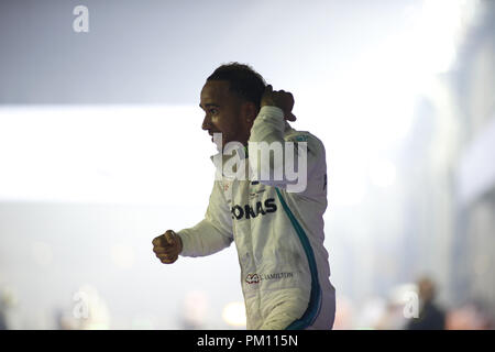 Singapour, Singapour. 16 Sep, 2018. Sport Automobile : Championnat du Monde de Formule 1 de la FIA 2018, Grand Prix de Singapour, # 44 Lewis Hamilton (GBR, Mercedes AMG Petronas Motorsport), 16.09.2018. Utilisation dans le monde entier | Credit : dpa/Alamy Live News Banque D'Images