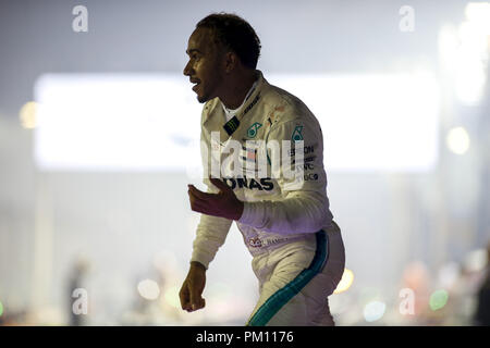 Singapour, Singapour. 16 Sep, 2018. Sport Automobile : Championnat du Monde de Formule 1 de la FIA 2018, Grand Prix de Singapour, # 44 Lewis Hamilton (GBR, Mercedes AMG Petronas Motorsport), 16.09.2018. Utilisation dans le monde entier | Credit : dpa/Alamy Live News Banque D'Images