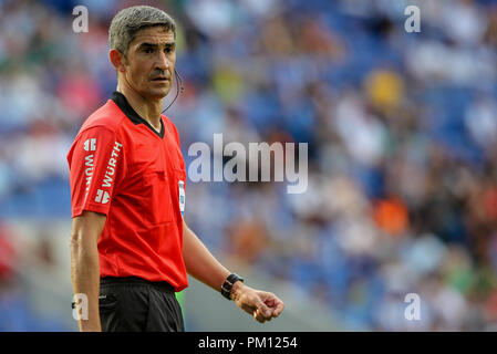 Barcelone, Espagne. 16 septembre 2018. Cornella-El Prat, Cornellà de Llobregat, Barcelone, Espagne ; La Liga football, Espanyol contre Levante UD ; arbitre Undiano Mallenco espagnol : Crédit UKKO Images/Alamy Live News Banque D'Images