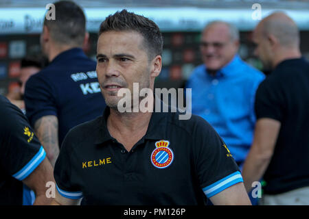 Barcelone, Espagne. 16 septembre 2018. Cornella-El Prat, Cornellà de Llobregat, Barcelone, Espagne ; La Liga football, Espanyol contre Levante UD ; RCD Espanyol coach Rubi : Crédit UKKO Images/Alamy Live News Banque D'Images