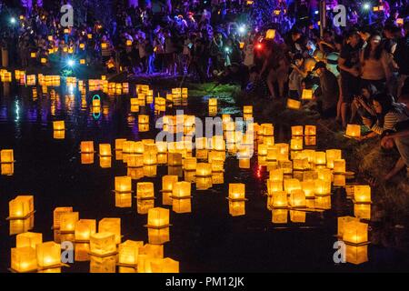 Los Angeles, USA. 15 Sep, 2018. Les gens assistent à l'eau Festival à Los Angeles, États-Unis, le 15 septembre 2018. Credit : Qian Weizhong/Xinhua/Alamy Live News Banque D'Images