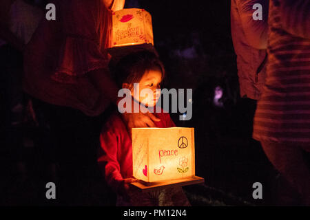 Los Angeles, USA. 15 Sep, 2018. L'enfant fréquente l'eau Festival à Los Angeles, États-Unis, le 15 septembre 2018. Credit : Qian Weizhong/Xinhua/Alamy Live News Banque D'Images