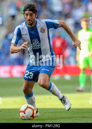 Barcelone, Espagne. 16 septembre 2018. La Liga football, Espanyol contre Levante UD ; Esteban Granero de Espanyol avec la balle Plus Sport Action Crédit : Images/Alamy Live News Banque D'Images