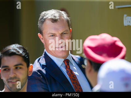 San Francisco, Californie, USA. 16 Sep, 2018. 16, 2018 Setember : San Francisco 49ers John Lynch GM avant la NFL football match entre les Lions de Détroit et les San Francisco 49ers à Levi's Stadium à Santa Clara, CA. Damon Tarver/Cal Sport Media Credit : Cal Sport Media/Alamy Live News Crédit : Cal Sport Media/Alamy Live News Banque D'Images