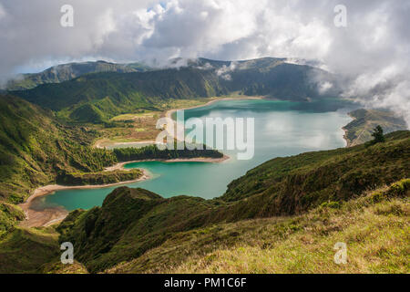 Vue sur le lac de fogo Sao Miguel Açores Banque D'Images