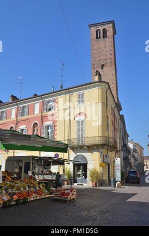 Vercelli, une ville dans la province du Piémont, Italie du Nord : la Torre di Città (Tour de ville) Banque D'Images