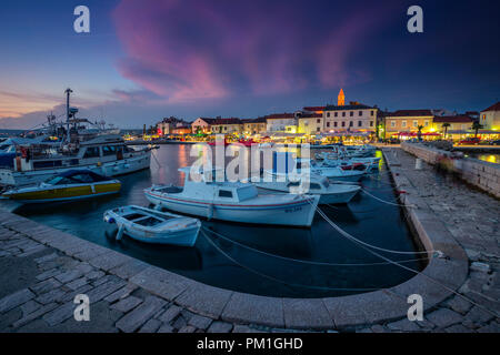 Nuit à Biograd na moru Banque D'Images