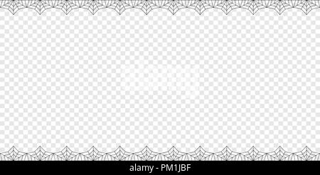 Cette élégante chambre double vecteur rectangle haut et bas du châssis noir satin avec copie espace isolé sur fond transparent. Modèle pour l'invitation, flyer, Illustration de Vecteur