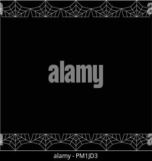 Cette élégante chambre double vecteur de haut en bas carré blanc satin frontière avec copie espace pour texte isolé sur fond noir. Modèle pour l'invitation, flyer, Illustration de Vecteur