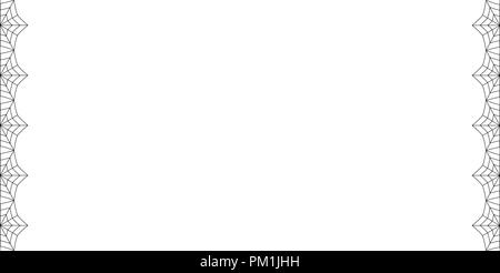 Cette élégante chambre double vecteur rectangle gauche et droite d'araignee noire frontière avec copie espace pour texte isolé sur fond blanc. Modèle pour l'invitation, Illustration de Vecteur