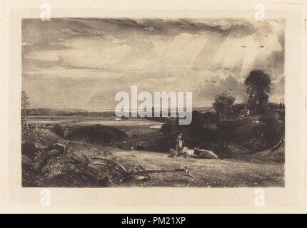Matin d'été. En date du : en ou après 1830. Technique : gravure [cours] la preuve. Musée : National Gallery of Art, Washington DC. Auteur : David Lucas après John Constable. CONSTABLE, John. Banque D'Images