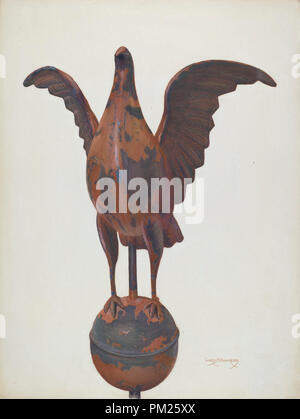 Flag-Pigeon fleuron du pôle. En date du : 1935/1942. Dimensions : hors tout : 50,8 x 38,1 cm (20 x 15 in.) Objet : SAI Original 16' de haut. Médium : Aquarelle, gouache et mine de plomb sur carton. Musée : National Gallery of Art, Washington DC. Auteur : Chris Makrenos. Banque D'Images