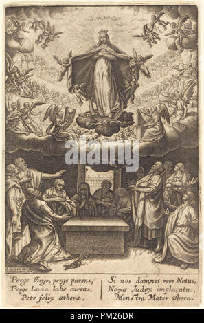 L'Assomption de la Vierge. En date du : 1628. Technique : gravure. Musée : National Gallery of Art, Washington DC. Auteur : Jean Waldor après Jacques Callot. Banque D'Images