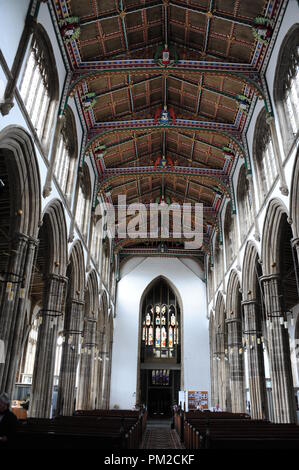 Wells, Grossbritannien. Août 13, 2018. À l'intérieur de l'église paroissiale de puits dans le sud de l'Angleterre, prise en août 2018 dans le monde de l'utilisation | Credit : dpa/Alamy Live News Banque D'Images