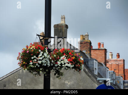 Wells, Grossbritannien. Août 13, 2018. Dans la vieille ville de puits dans le sud de l'Angleterre, prise en août 2018 dans le monde de l'utilisation | Credit : dpa/Alamy Live News Banque D'Images