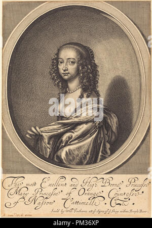 Marie, Princesse d'Orange. Technique : gravure. Musée : National Gallery of Art, Washington DC. Auteur : William Faithorne après Sir Anthony Van Dyck. Banque D'Images