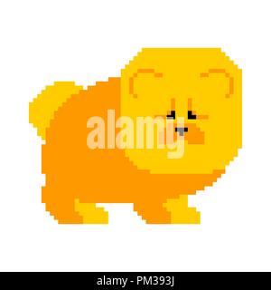 Chow Chow chien art pixel 8 bits. Vector illustration Illustration de Vecteur