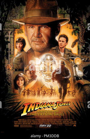 'Indiana Jones et le Royaume du Crâne de Cristal' Poster © 2008 Lucasfilm Ltd. Banque D'Images