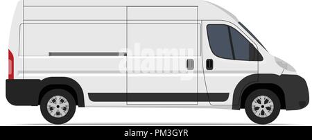 Mini Bus Van Cargo vector modèle pour publicité maquette et l'identité de l'entreprise sur les transports. Facile à modifier une mise en page. Illustration de Vecteur