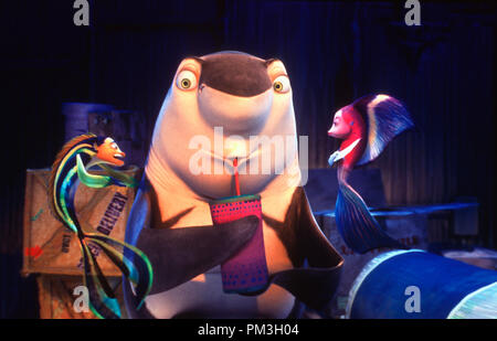 Photo du film de "requin Tale' Oscar, Lenny, Angie © 2004 Dreamworks Référence de fichier #  30735731THA pour un usage éditorial uniquement - Tous droits réservés Banque D'Images