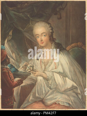 Madame du Barry. Médium : mezzotinte. Musée : National Gallery of Art, Washington DC. Auteur : Jean-Baptiste-André Gautier Dagoty après François-Hubert Drouais. Banque D'Images