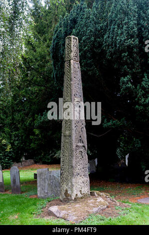 Un Saxon cross à St Mary et St John's churchyard, Rothley, Leicestershire, England, UK Banque D'Images