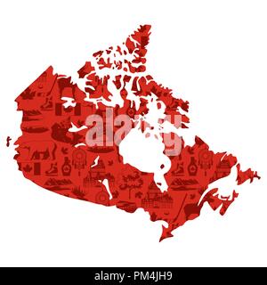 Illustration de la carte du Canada. Illustration de Vecteur