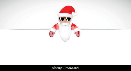 Santa Claus hipster avec lunettes cool bannière blanche Vector EPS illustartion10 Illustration de Vecteur