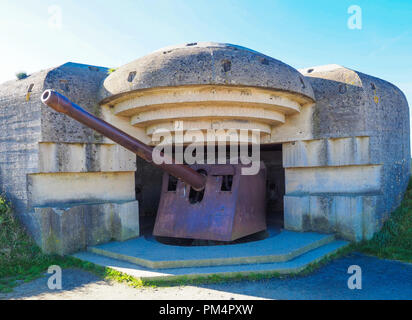 Canon allemand batterie à longues Sur Mer Normandie Banque D'Images