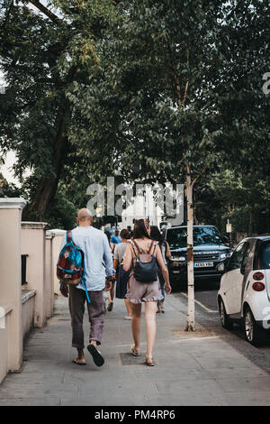 Londres, Royaume-Uni - 21 juillet 2018 : dans la région de Notting Hill, Londres, l'un des plus luxueux de la ville célèbre pour le carnaval annuel. Banque D'Images