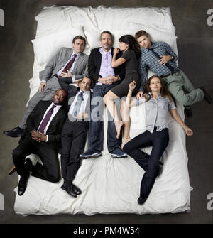 HOUSE - Saison 7 --- Photo : (l-r) de la rangée du haut : Robert Sean Leonard comme le Dr James Wilson, Hugh Laurie comme Dr Greg House, Lisa Edelstein comme le Dr Lisa Cuddy, Jesse Spencer que le Dr Robert Chase ; Rangée du bas : Omar Epps comme le Dr Eric Foreman, Peter Jacobson comme le Dr Chris Taub, Olivia Wilde, comme le Dr Remy Hadley / Treize -- Banque D'Images