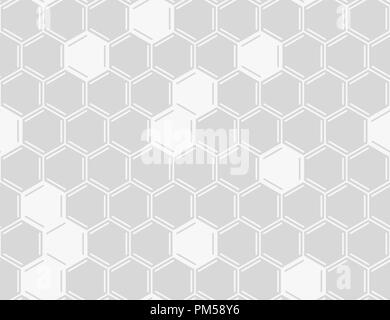 Blanc motif transparent vecteur d'abeilles sur fond gris. Motif transparent peigne Illustration de Vecteur