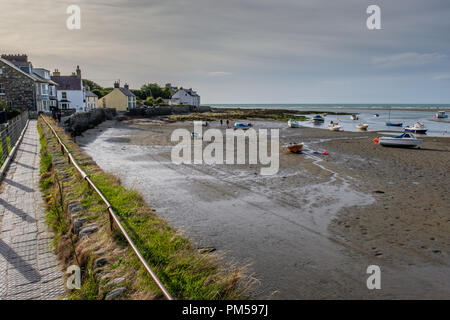 Marcher le long de la côte de l'estuaire de la rivière Nyfer, Newport, Pembrokeshire, Pays de Galles Banque D'Images