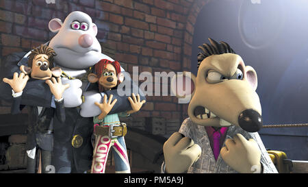 Publicité studio de 'Toujours' Flushed Away Roddy, Rita, Whitey, Spike © 2006 Dream Works Référence de fichier #  307371714THA pour un usage éditorial uniquement - Tous droits réservés Banque D'Images