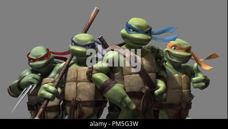 Publicité studio de 'Toujours' ('TMNT Teenage Mutant Ninja Turtles') Raphael, Donatello, Leonardo, Michelangelo © 2007 Warner Référence de fichier #  307381865THA pour un usage éditorial uniquement - Tous droits réservés Banque D'Images