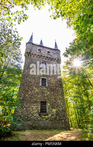 Dianaburg, ancien pavillon de chasse romantique ou Jagdschloss, caché dans la forêt près de Greifenstein, Hesse, Allemagne Banque D'Images