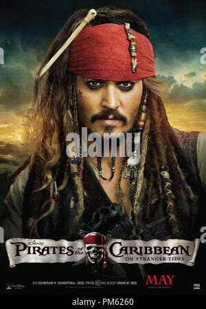 PIRATES DES CARAÏBES : SUR STRANGER TIDES - Johnny Depp Poster Banque D'Images