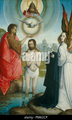 Le Baptême du Christ. En date du : ch. 1508/1519. Dimensions : surface peinte : 124,2 x 79 cm (48 7/8 x 31 1/8 in.) dans l'ensemble (panneau) : 125,3 x 81,1 cm (49 x 31 5/16 15/16 in.) : 143,2 x 99,1 encadré x 10.8 cm (56 x 39 3/8 x 4 1/4 in.). Médium : Huile sur panneau. Musée : National Gallery of Art, Washington DC. Auteur : JUAN DE FLANDES. , JUAN DE FLANDES. Banque D'Images