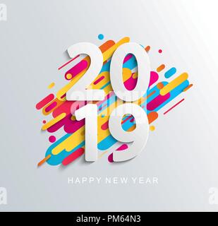 Bonne année 2019 Création bannière sur fond moderne pour vos dépliants de saison, carte de voeux et des invitations sur le thème de Noël. Vector illustration. Vector illustration. Illustration de Vecteur