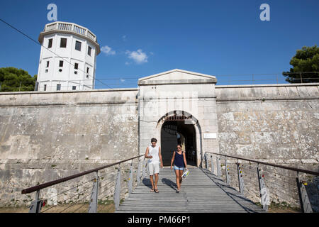 Château de Pula Kaštel, Pula, ville côtière dans la région de Croatie situé sur la péninsule d'Istrie, au nord de la côte Adriatique Croate, de l'Europe Banque D'Images