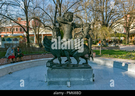Sofia, Bulgarie - 15 mars 2014 : fontaine au centre de la ville de Haskovo, Bulgarie Banque D'Images