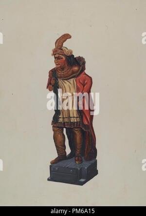 Magasin de cigares indiens. En date du : 1935/1942. Dimensions : hors tout : 35,5 x 24,5 cm (14 x 9 5/8 in.). Médium : Aquarelle, gouache et mine de plomb sur carton. Musée : National Gallery of Art, Washington DC. Auteur : Richard F. Smith. Banque D'Images